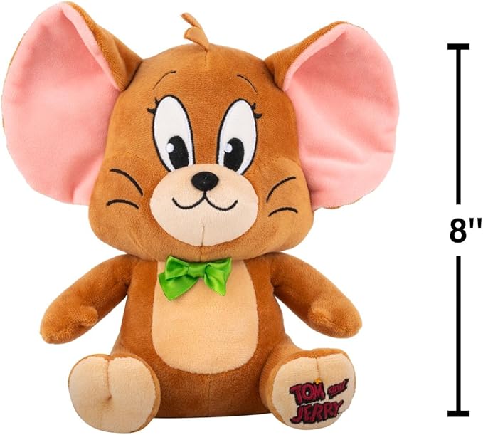 Jazwares Warner Bros. Discovery Tom and Jerry, 8-Inch Jerry Plush - Super-Soft and Huggable Plush Toy - Official Licensed Plush - for All Ages