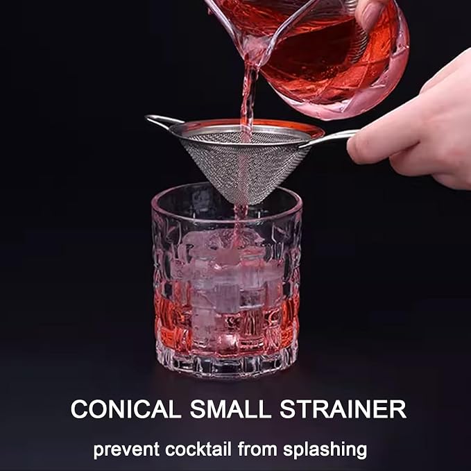 Small Fine Mesh Strainer Set, Stainless Steel Mini Sieve, Bar Strainer for Cocktail, Juice, Coffee, Tea Strainer for Loose Leaf Tea, Mini Sifter for Matcha, Flour, 2 PCS | 3.15 In Mini Strainer, for Cocktails, Loose Tea, Juice, Fits Most Cups and Mugs