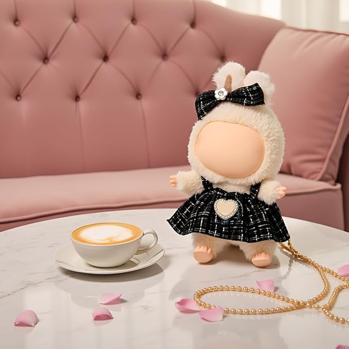 Doll Clothes Set for 6.7-inch/5.9-inch Dolls - Luxury Chic High-End Fashion Outfit with Suitable Accessories, Ladylike Elegance Black (No Dolls)