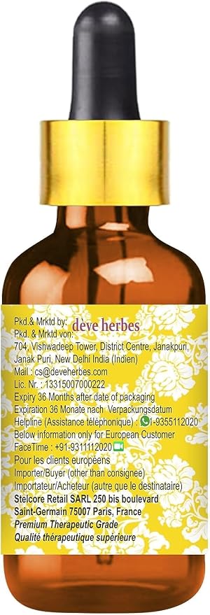 Deve Herbes Pure Black Cumin Seed (Kalaunji) Carrier Oil (Nigella Sativa) with Glass Dropper Cold Pressed 100ml (3.38 oz)