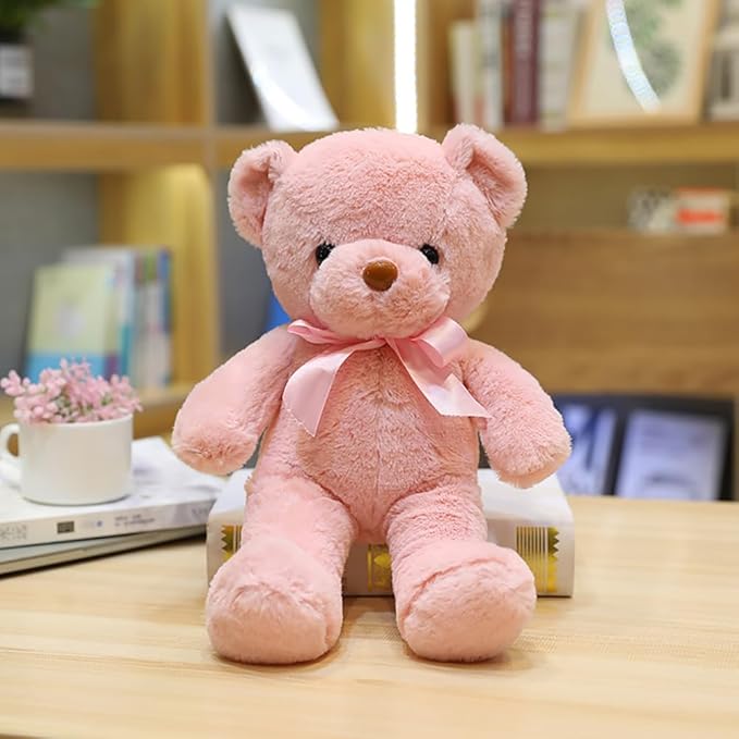 Teddy Bear Stuffed Animal, 12inch Teddy Bear Plush Toy, Birthday Valentine's Day Xmas Gifts for Kids Boys Girls Friends (A-Pink)