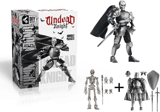 T13 Action Figure Set,Skeleton Knight Action Figures,Knight Action Figures,Dummy 13,Lucky 13 Collectible Action Figure（Assembly Required） (B-Silver Skull Knight)