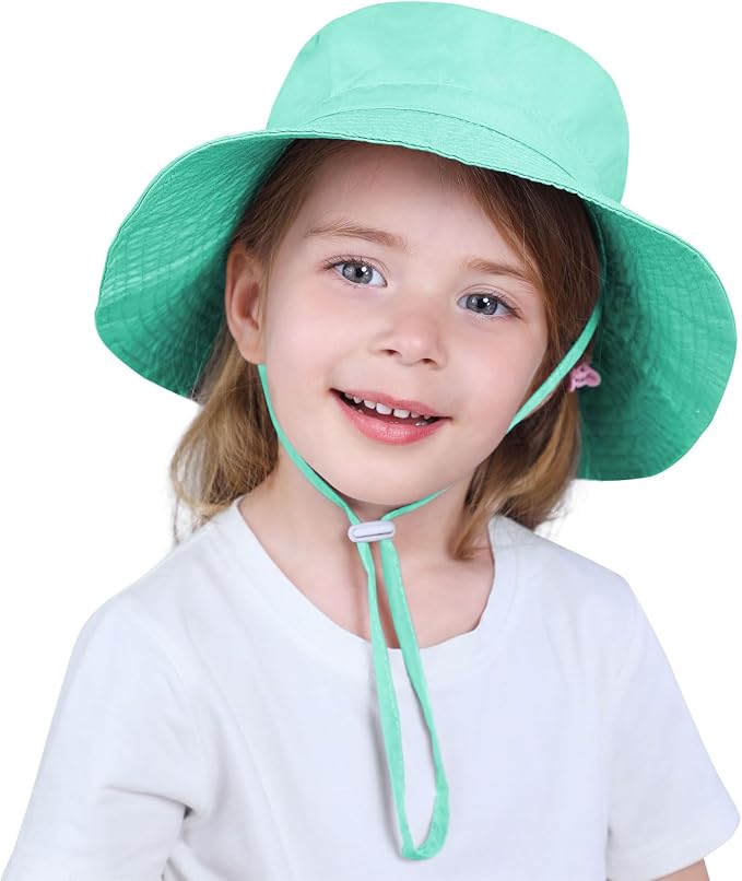 Baby Sun Hat UPF 50+ Sun Protective Toddler Bucket Hat Summer Kids Beach Hats Wide Brim Outdoor Play Hat for Boys Girls