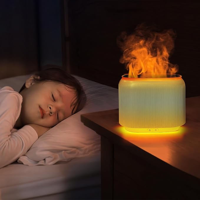 LIFFY Essential Oil Diffuser - Fireplace Fire Flame Aromatherapy Diffuser, Mist Humidifier with Multi-Color LED Lights, for Bedroom, Yoga Spa | Whisper-Quiet Operation, Ideal Gifts