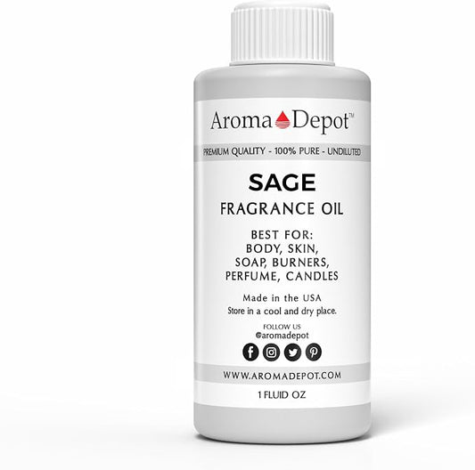 Sage Type Perfume/Body Oil Our Interpretation, Premium Quality Uncut Fragrance Oil (1 Ounce Plastic)
