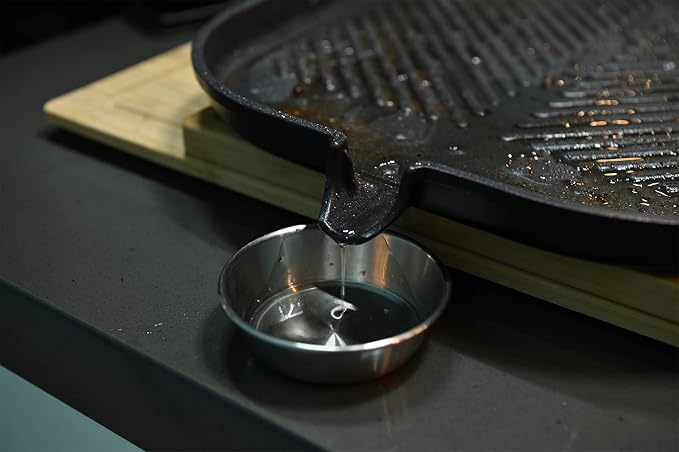 UPIT Wide Korean BBQ Grill Pan, Widen Nonstick Coating with Improved Grease Draining Spout
