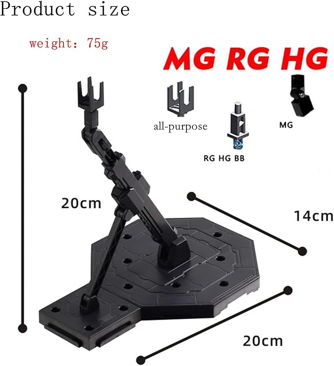 Model Kit Display Stand and Runner Storage System, Action Figure Base with Parts Organizer, Black (2-Piece)