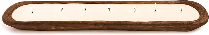 Red Barn Candle Company Wood Dough Bowl Candles | 100% Natural Soy Wax & Essential Oil Infused | Odor Eliminating + Pet Safe | Scented Candle Gifts for Men & Women (Gingerbread, 7-Wick)