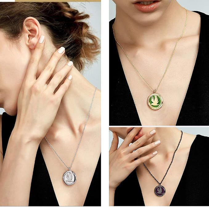PROSTEEL Aromatherapy Diffuser Necklace Men Women Jewelry Stainless Steel Bird Locket Essential Oil Circle Pendant Necklaces