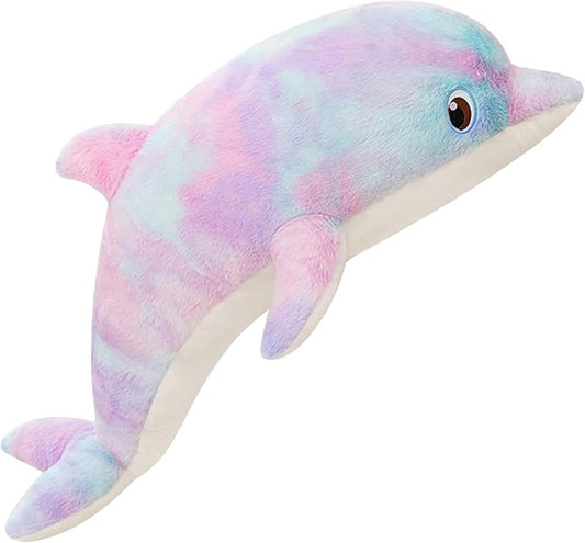 Dolphin Plush Toy Pillow, Super Soft Sea Animal Plush Toys, 39 Inches, Purple Orchid