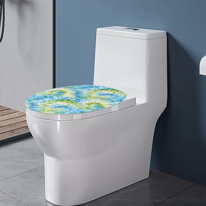 Abstract Painted Toilet Seat Cover, Machine Washable Reusable Toilet Seat Cover, Fits Most Round, Elongated and Oval Toilet Lid Cover