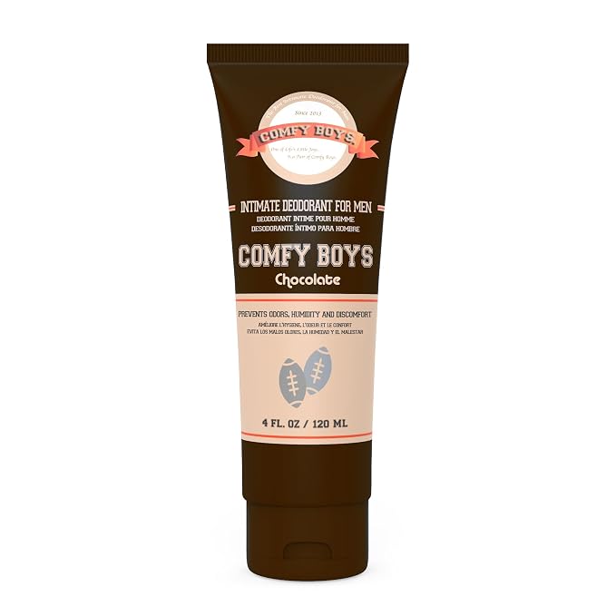 Chocolate Men's Premium Ball Deodorant: Anti-Chafing Sweat Defense, Odor Control, Aluminum-Free Mens Deodorant for Men's Private Parts (Chocolate, 4 oz)