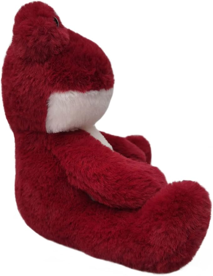 Wine Red Frog Stuffed Animal, 8.5 Inches Cute Furry Frog Plush Toy, Soft Cuddly Plushie Hugger Toy for Boys Girls, Gifts for Kids or Girlfriend