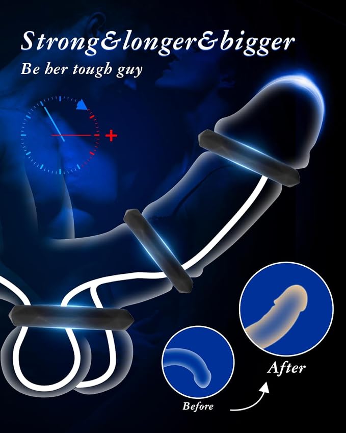 Sex Toys Penis Ring Silicone Cock Rings for Men Erection Sex, 6 Sizes Cockring Erectile Dysfunction Rings Cock Sexual Stimulation Device Couples Sex Toys Stretchy Cock and Ball Ring Anillos para Pene
