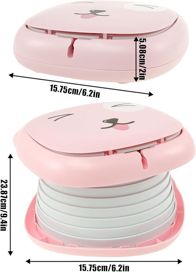Travel Potty for Toddler, Portable Carry Toilet, Sturdy Seat, Kid's Car Foldable Training Toilet, Emergency Seat for Car, Camping, Outdoor, Indoor (Pink)