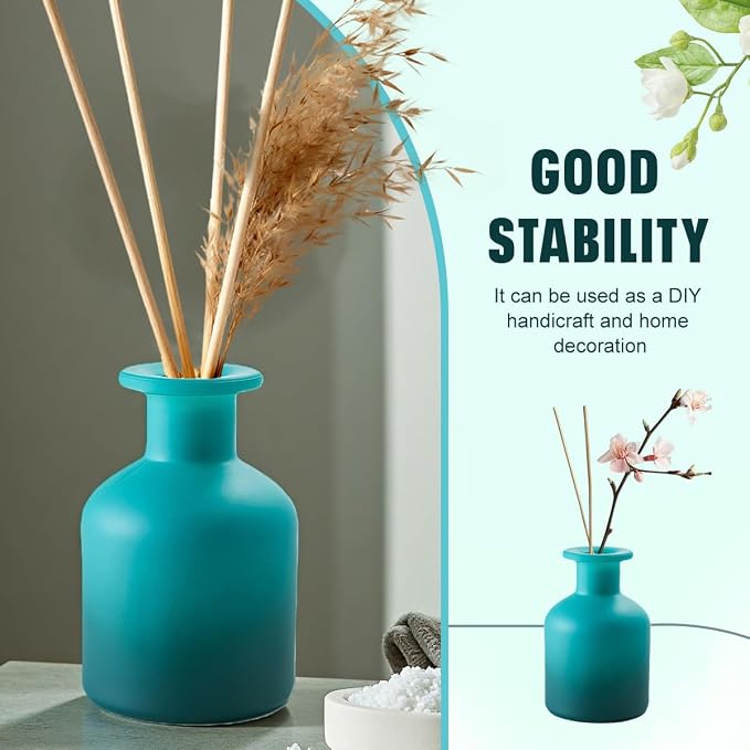 1Pcs 150ml/5oz Empty Glass Diffuser Bottle Aromatherapy Jar Container Fragrance Accessories Use with Essential Oils Replacement Diffusers Reed Sticks DIY Crafts Decor Blue Gradient