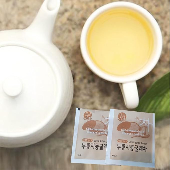 SONGWON Premium Nurungji Solomon’s Seal Tea – 100% Korean Toasted Rice & Solomon’s Seal, Nutty & Savory Flavor_100 Tea Bags (1.5g Each)