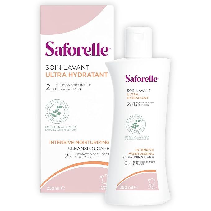 Saforelle Intensive Moisturizing Cleansing Care Feminine Wash, 250 ml | Feminine Body Wash with Burdock Extract for Soothing Daily Cleansing