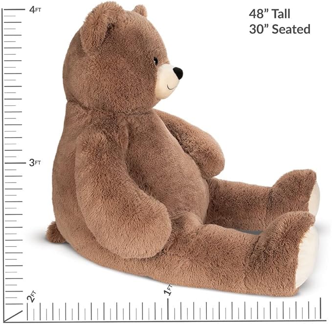 Vermont Teddy Bear Giant Teddy Bear Stuffed Animal - 4 Foot Big Teddy Bear from Giant Cuddle Collection - Collectible Plushies for Kids & Adults - Emotional Support Plush Crafted in The USA