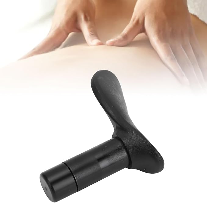 Manual Trigger Point Massage Tool Ergonomic Stress Relief Portable Thumb Massager for Body Deep Tissue Massage Neck Back Legs Rubber Metal Compact Lightweight (Flat Head)