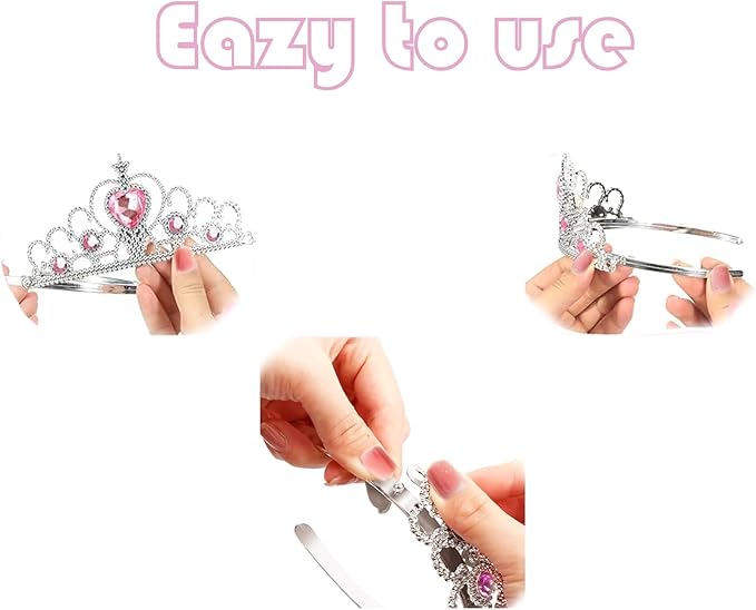 16 Pcs Tiaras Crown Set, Princess Dress Up Costume Birthday Party Favors Accessories Kid Birthday