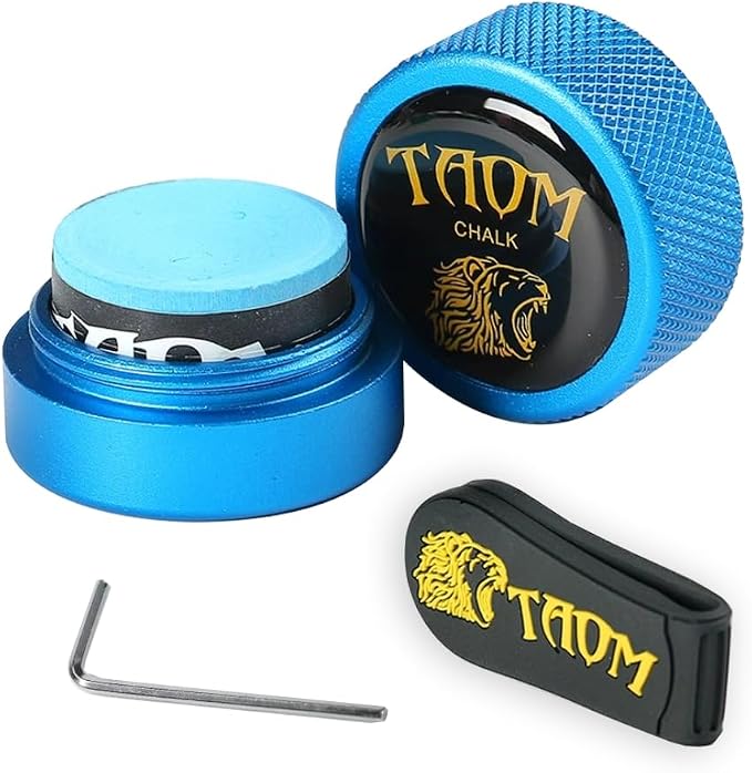 TAOM Pool Chalk Holder Round Shaped Practical Tool Billiards Accessories Magnetic Mini Chalk Tip Case Container Round Box Billiards