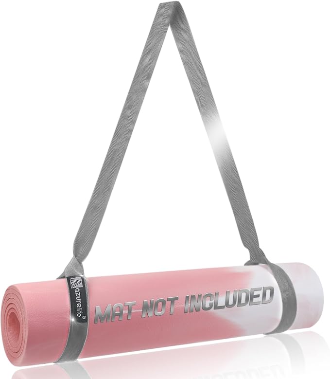 A AZURELIFE [MAT NOT Included] Yoga Mat Sling, Yoga Mat Straps for Carrying, Easy-Cinch Yoga Mat Holder Strap