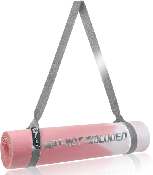 A AZURELIFE [MAT NOT Included] Yoga Mat Sling, Yoga Mat Straps for Carrying, Easy-Cinch Yoga Mat Holder Strap