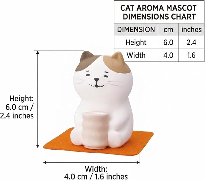 Passive Stone Diffuser, Cute Animal Series Aromatherapy Oil Diffuser for Tabletop Decor (1, Leisurely Cat)