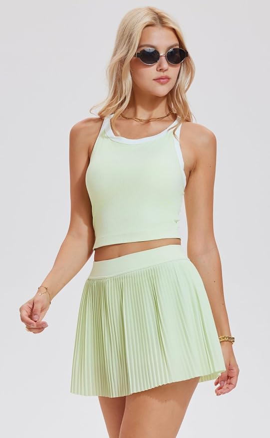 AFZ Women Pleated Tennis Skirt Set Golf Pickleball Outfits Two Pieces Athletic Dress with Built in Shorts