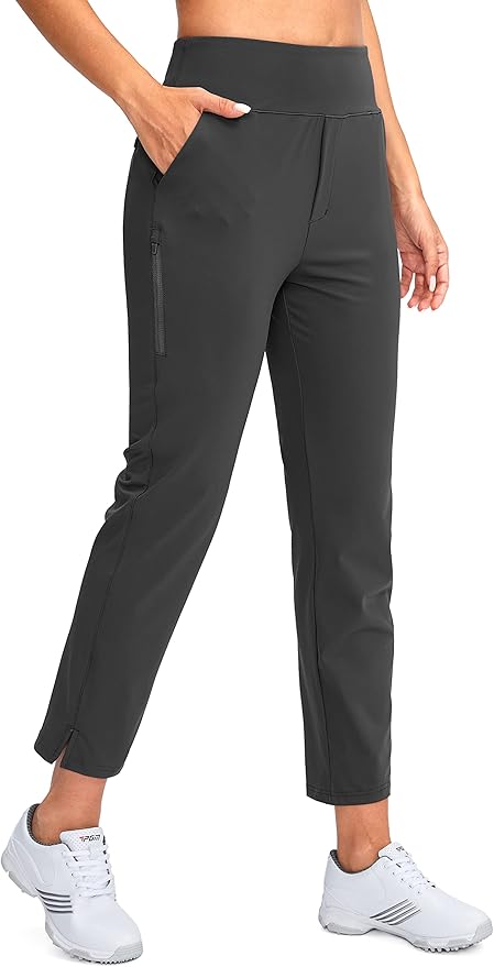 YYV Women's Golf Pants High Waist Stretch Ankle Pants with Pockets | Work Ankle Pants, Dress Pants with 4 Pockets, For Yoga Business Travel Casual