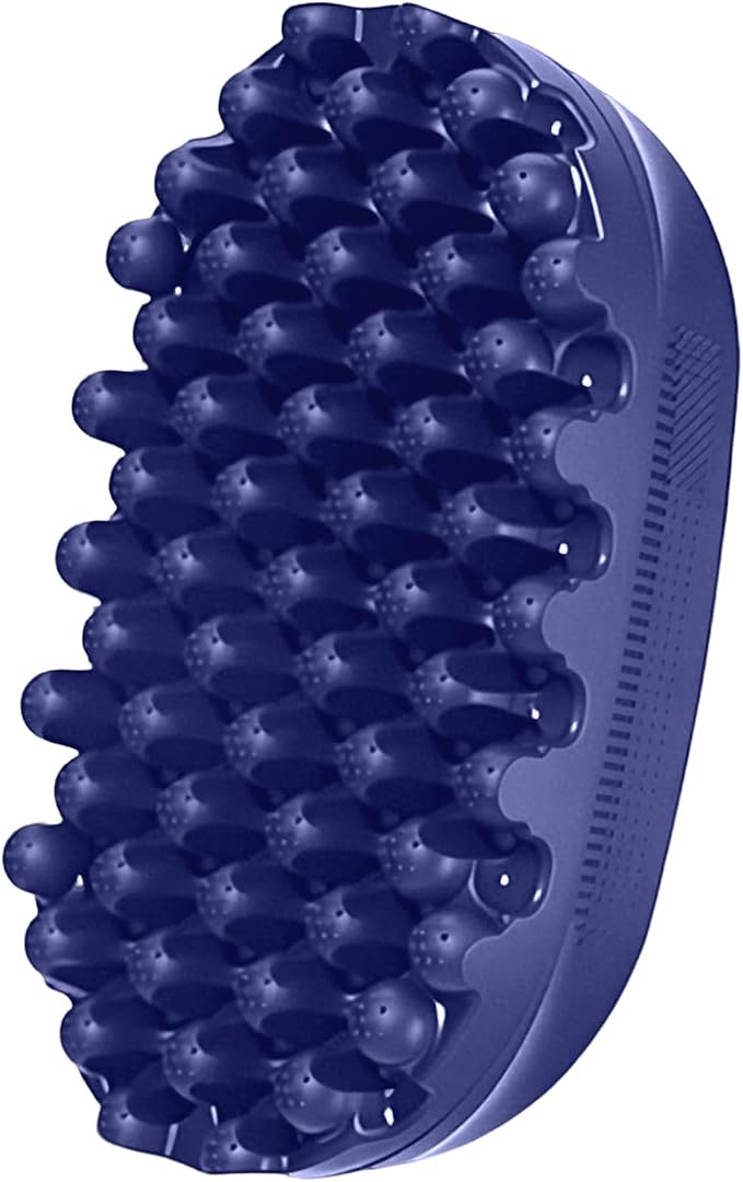 Rubber Curling Hair Brush，Premium Twist Tool for Afro Hair，Ideal for Curly, Coiled, 4C Hair，Quick & Easy Styling，Blue