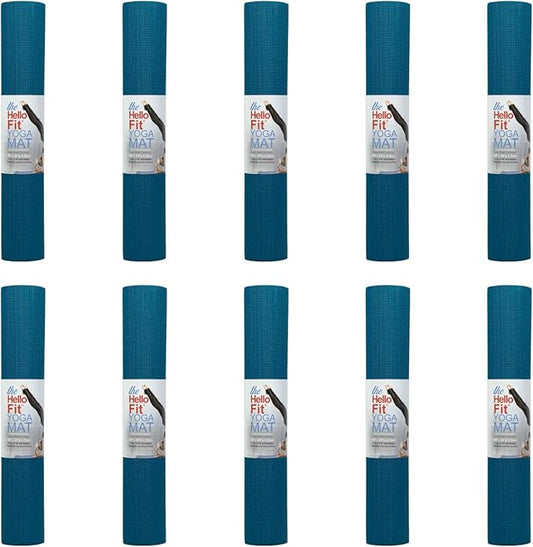 10-Pack Yoga Mat, 68" x 24" Non Slip Exercise Mat, 4mm Thick Gym Mat for Fitness and Stretching, Bulk Non Toxic Yoga Mats for Schools and Studios