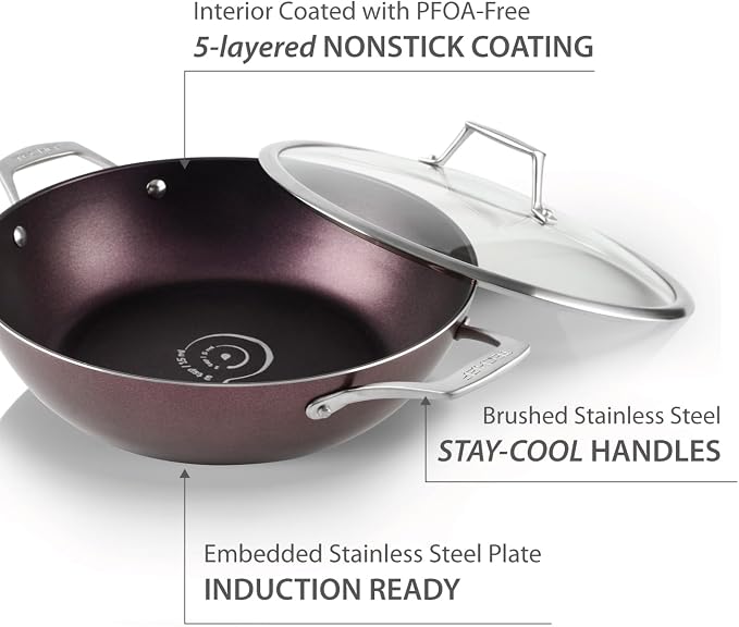 TECHEF - Art Pan Collection, 5 Qt / 12-in Nonstick All Purpose Chef Pan with Cover, Made in Korea (5-quart Chef Pan)