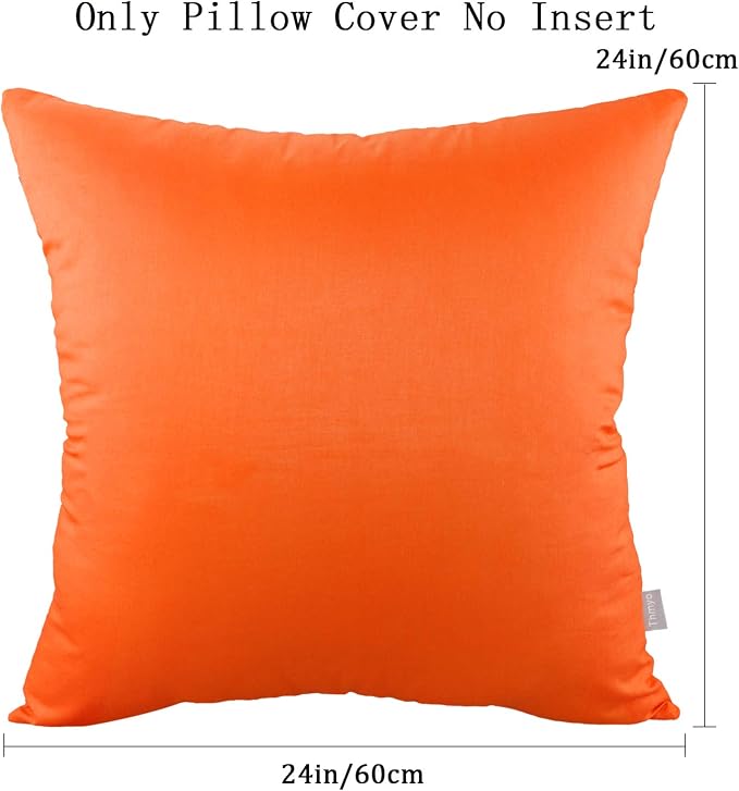 Thmyo 4-Pack 100% Cotton Comfortable Solid Decorative Throw Pillow Case Square Cushion Cover Pillowcase Sublimation Blank Pillow Covers Thanksgiving DIY Throw Pillowcase for Sofa(24x24inch/60x60cm)