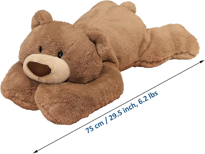 Weighted Stuffed Animals, 6.2 lbs Weighted Bear Stuffed Animal Toy Brown Bear Weighted Plush Animals Throw Pillow Gifts for Boys Girls, 29.5 inch