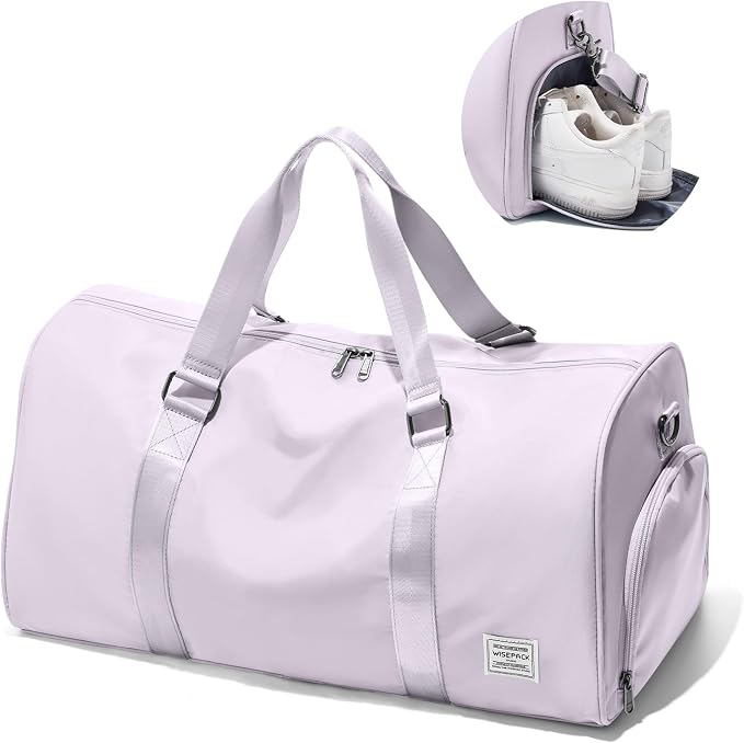 Travel Duffle Bag,Weekender Overnight Bags for Women with Shoes Compartment,Tote Gym Bag Personal Item Carry On Bag for Travel Business Trips Sport Hospital Dance Purple