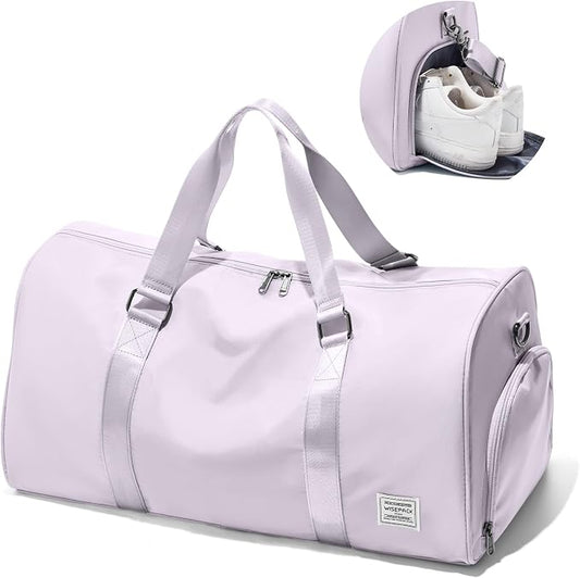 Travel Duffle Bag,Weekender Overnight Bags for Women with Shoes Compartment,Tote Gym Bag Personal Item Carry On Bag for Travel Business Trips Sport Hospital Dance Purple