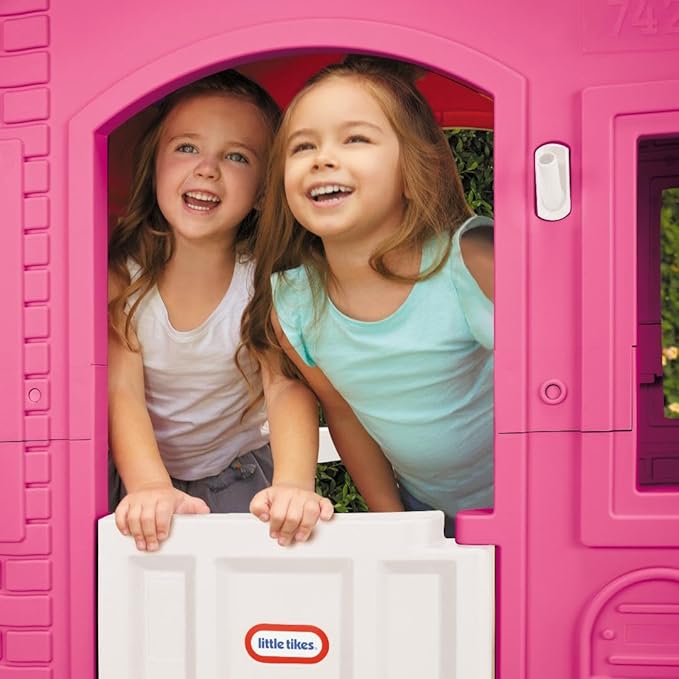 Little Tikes Cape Cottage Pretend Princess Playhousefor Kids, Indoor Outdoor, with Working Doors and Windows, for Toddlers Ages 2+ Years,Pink,Large