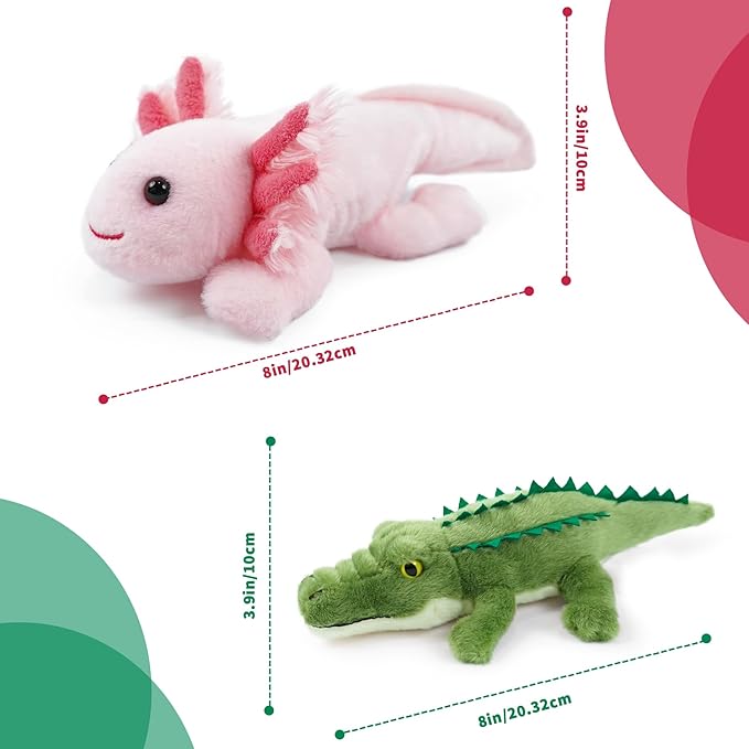 Stuffed Animal for Kids,8 inch Realistic Animal Plush Toy Lying Down Posture Animals,Plush for Boys Girls Adult Birthday Hug Teaching(S-Newt)