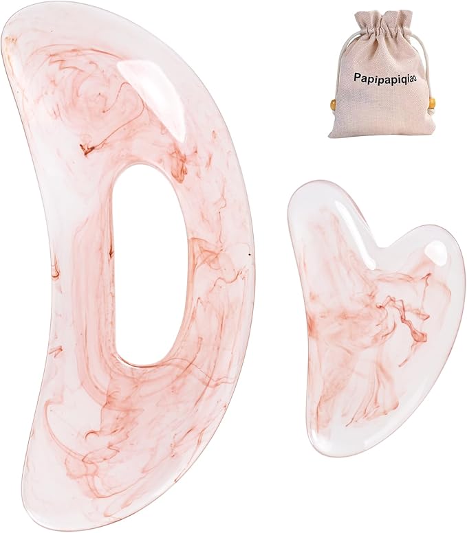 Large Body Gua Sha Tool for Lymphatic Drainage,Cellulite, Sculpting and Sore Muscles,Grip-Friendly with Smooth Resin & Ergonomic Design for Jawline, Neck,Thighs and Stomach Pink Resin Prop 65 Tested