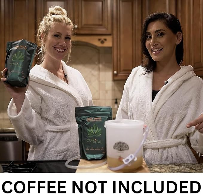 Coffee Enema Kit for Colon Cleansing - Recommended by Gerson Home Enema Kit - Enema Bucket Kit with Red Tube - Colon Detox Organic Coffee Enema - Enema Coffee Colon Cleanser - Colon Health