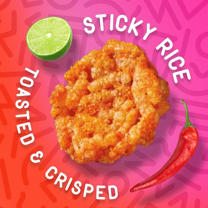 Wowza Fuego Lime Crunchy Rice Crisps | Spicy Gluten Free, Non-GMO, 8 Pack | Spicy lime flavor, Healthy chip alternative, Kid-friendly, 3.5 oz bags, No artificial flavors, Allergen-friendly, Bold heat