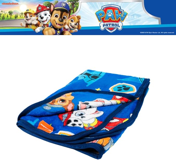 Paw Patrol Chase Kids Bedding Super Soft Plush Cuddle Pillow and Throw 2 Piece Set, 40 in x 50 in (Officially Licensed Product) by Franco