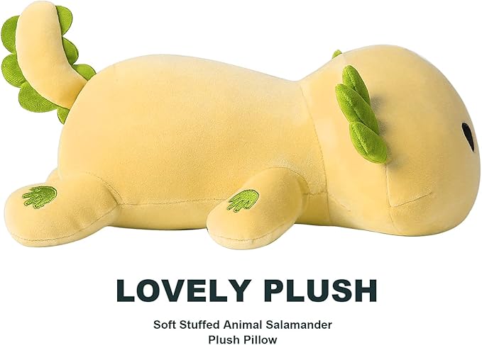 Onsoyours Cute Axolotl Plush, 19" Soft Large Stuffed Animal Salamander Big Plush Pillow, Kawaii Plushie Toy for Kids (Yellow Axolotl, 19")