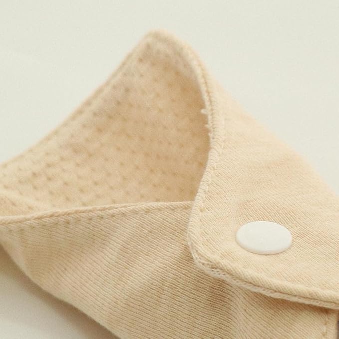 6-Pack Reusable Organic Cotton Panty Liners – 7.1" Washable Cloth Pads for Light Flow, Daily Use, Postpartum, Bladder Leaks