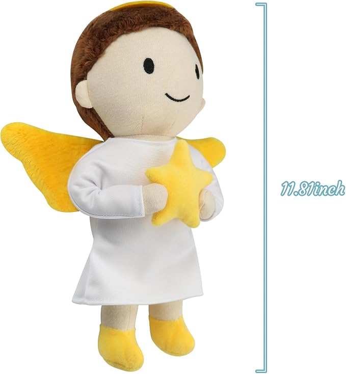 free-space Angel Plush Doll Boy/Girl Baptism Gifts Guardian Angel Doll Toy (Boy)