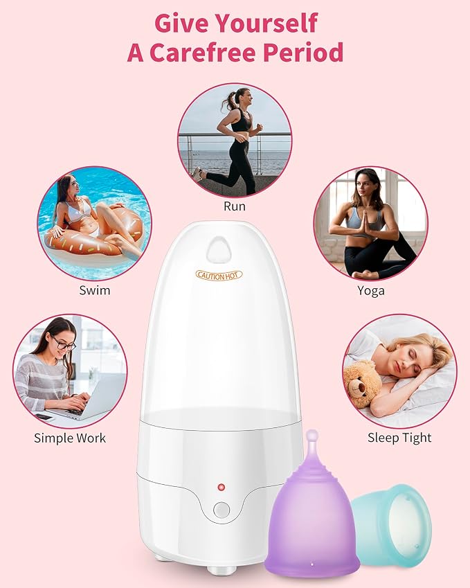 Reusable Menstrual Cup (Small & Large Size) Set of 2, Soft Silicone, Low or High Cervix, Safe Period Cup, Heavy & Light Flow, Feminine Hygiene, Tampons, Pads & Disc Alternative