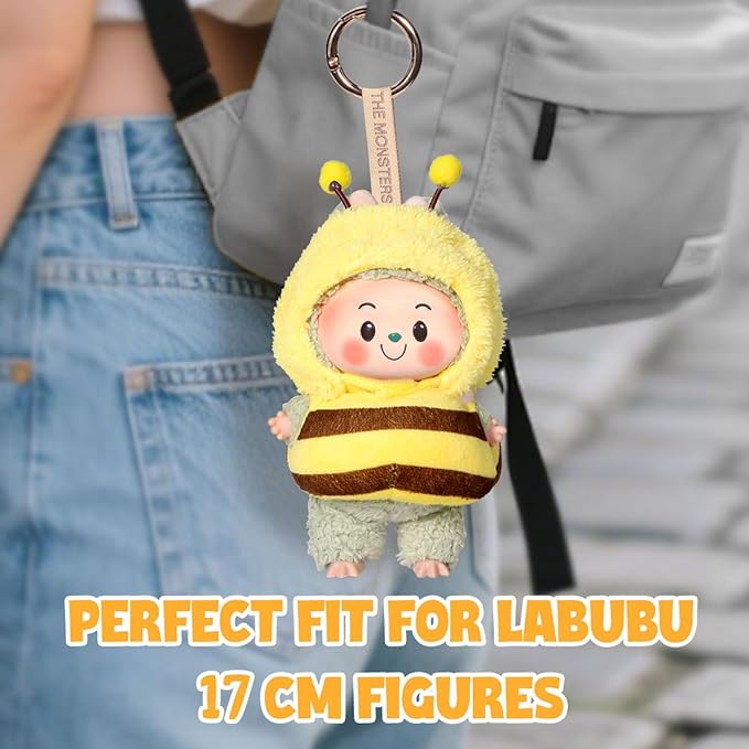 AICase for 17cm Doll Bee Clothes/Outfit,Bee Clothing Set for 17cm Doll,2 Piece Set Hat Clothing,Boys and Girls Stylish Adorable Clothes Accessories-01