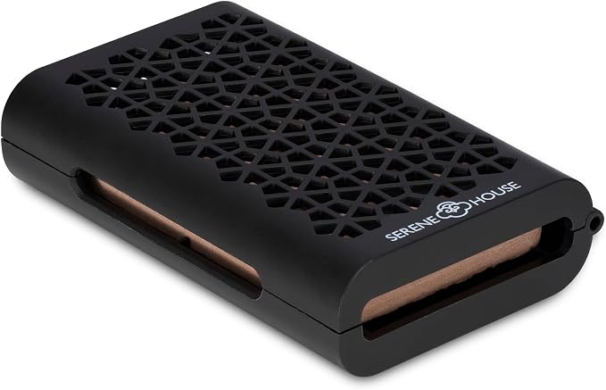 Serene House Puccini Lava Rock Essential Oil Aromatherapy Car Vent Clip – Portable or Tabletop Usage for Convenient Scent-Based Stress Relief and Relaxation - Black